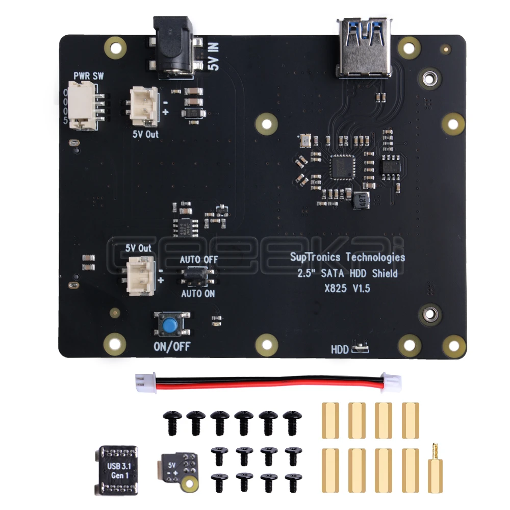 GeeekPi Новая версия! Raspberry X825 2,5 дюймов SATA HDD/SSD Плата расширения для Raspberry Pi 4B(4 Модель B