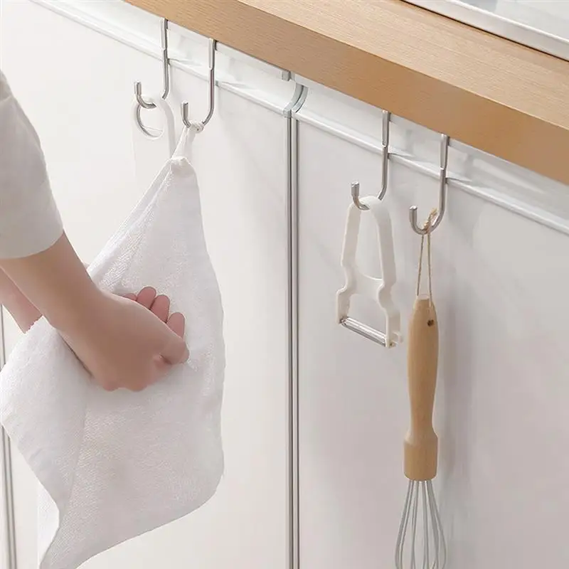 Coat Hanger 304 Stainless Steel Door Back Hook S-Shape Kitchen Bathroom Hat Towel Coat Storage Hanger Small Hook wall mounted organizer,hanging storage organizer,adhesive hook,handbag hanger