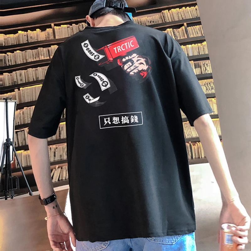 funny Letter printing New Arrival hip hop t shirt Loose All-match Men's shirts Fitness Vogue Leisure White Black man's T-shirt funny Letter printing New Arrival hip hop t shirt Loose All-match Men's shirts Fitness Vogue Leisure White Black man's T-shirt