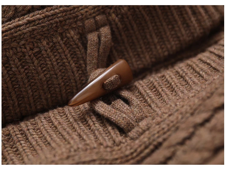 Новые женские осенние и зимние размера плюс в Корейском стиле верхняя одежда литературный рог пряжки Свободный вязаный свитер шерстяная фуфайка