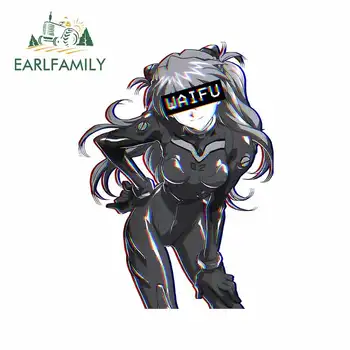 

EARLFAMILY 13cm x 9.7cm for Waifu New Age Evangelist EVA Asuka Waterproof Surfboard Car Stickers Anime Personality Trunk Decal