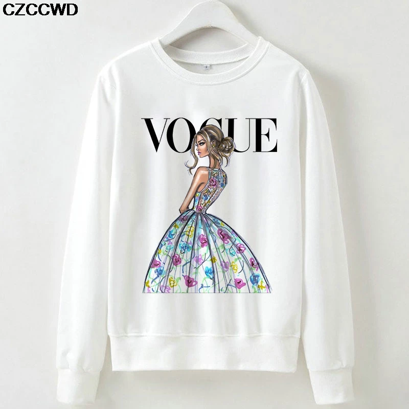 

CZCCWD Female Fashion Clothes Harajuku Streetwear Vogue Letter Printing Sweatshirt Leisure Sudadera Mujer Long Sleeve Hoodies