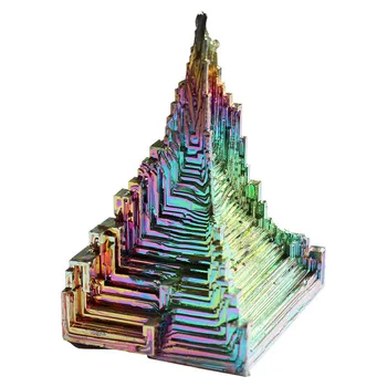 

Natural Green Metal Stone Bismuth Ore rough Pyramid Beautiful gift rainbow bismuth specimen crystal 1Pcs healing mineral