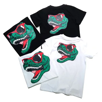 

Family Matching Clothes Outfits Look Father Mother Daughter Son Cartoon Dinosaur Tshirt Daddy Mommy and Me Baby Tee Tops CA909