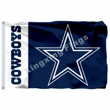 Dallas Cowboys с флагом горизонта города Далласа 3ft X 5ft полиэстер Dallas Cowboys Banne