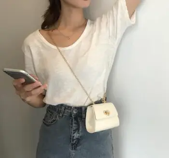 

Female mini bag simple style PU leather fashion cross body bag women vintage messenger shoulder women's handbag chain s-89596