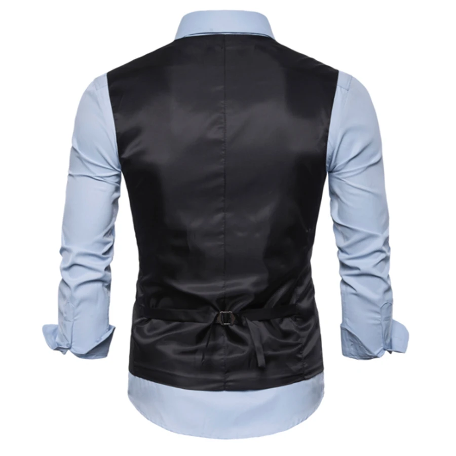 Классическая мужская костюмная жилетка в полоску Размер s m l xl XX свободный и удобный мужской жилет уникальный костюм воротник