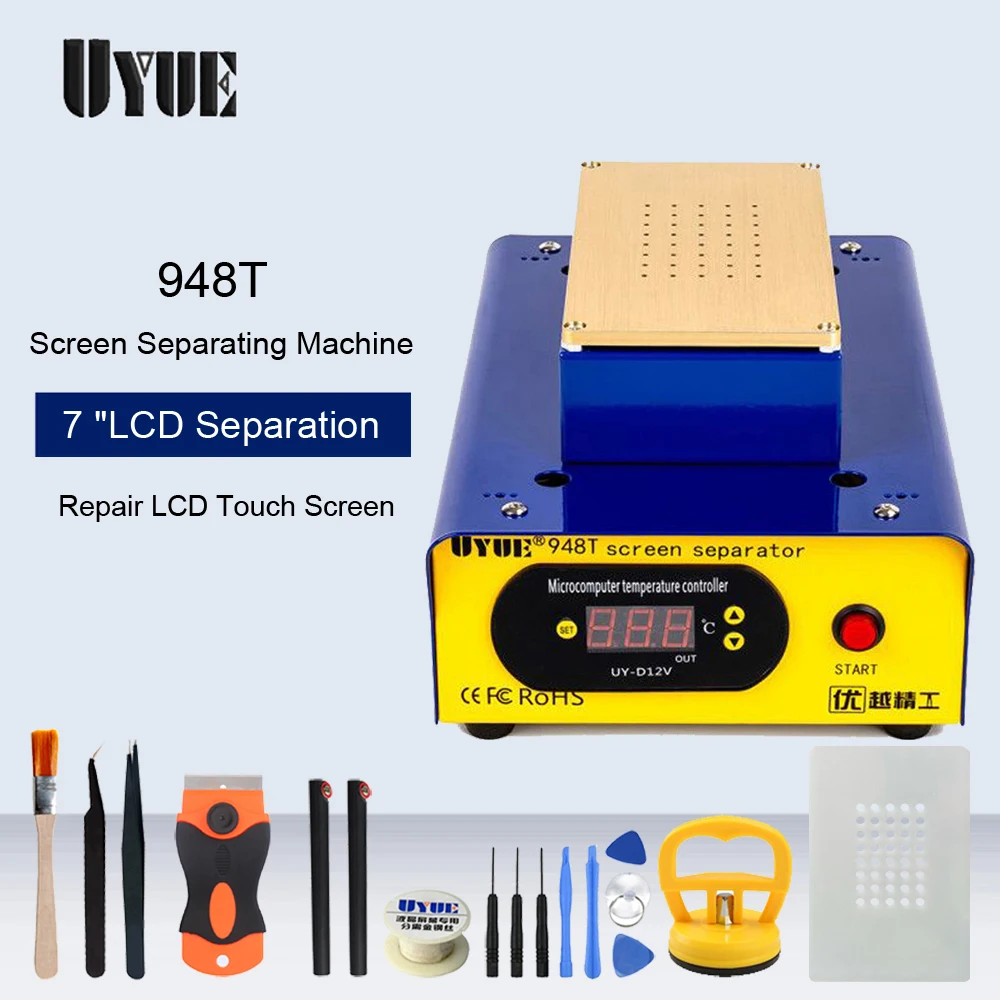 

New UYUE 948T 7-Inch Built-In Vacuum Pump Split Screen Separator Machine Preheat platform For Samsung Edge Curved Screen Repair