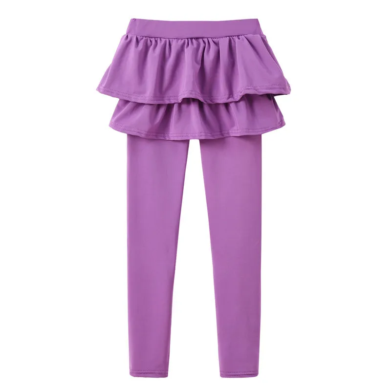 

Korean Girl Solid Color Leggings Fake Two-piece Multi-color Culottes Children Princess Skirt Bottoms Girls Leggings Pants
