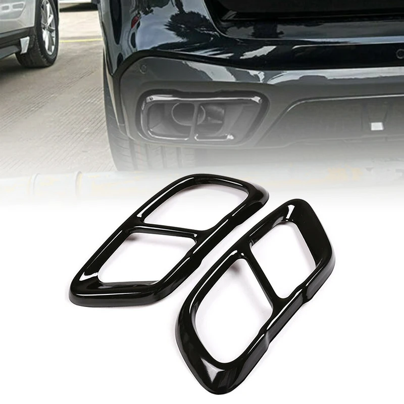 2 шт. декоративные черные глушители для BMW X5 G05 X7 G07 2019 2020|Хромирование| |