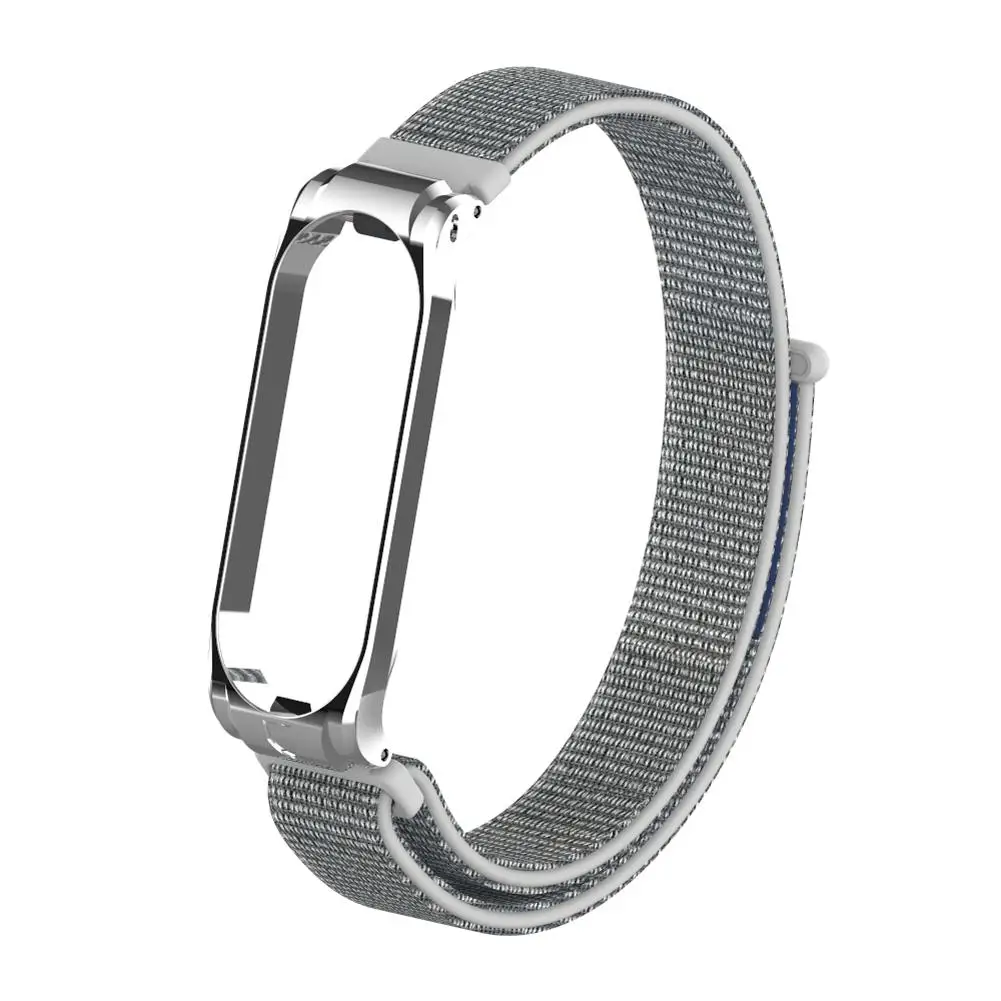 Сменный ремешок для часов, нейлоновый браслет, металлический корпус, ремешок для часов для Xiaomi Mi, 3, 4, браслет, дышащие, умные аксессуары для часов - Цвет: Gray