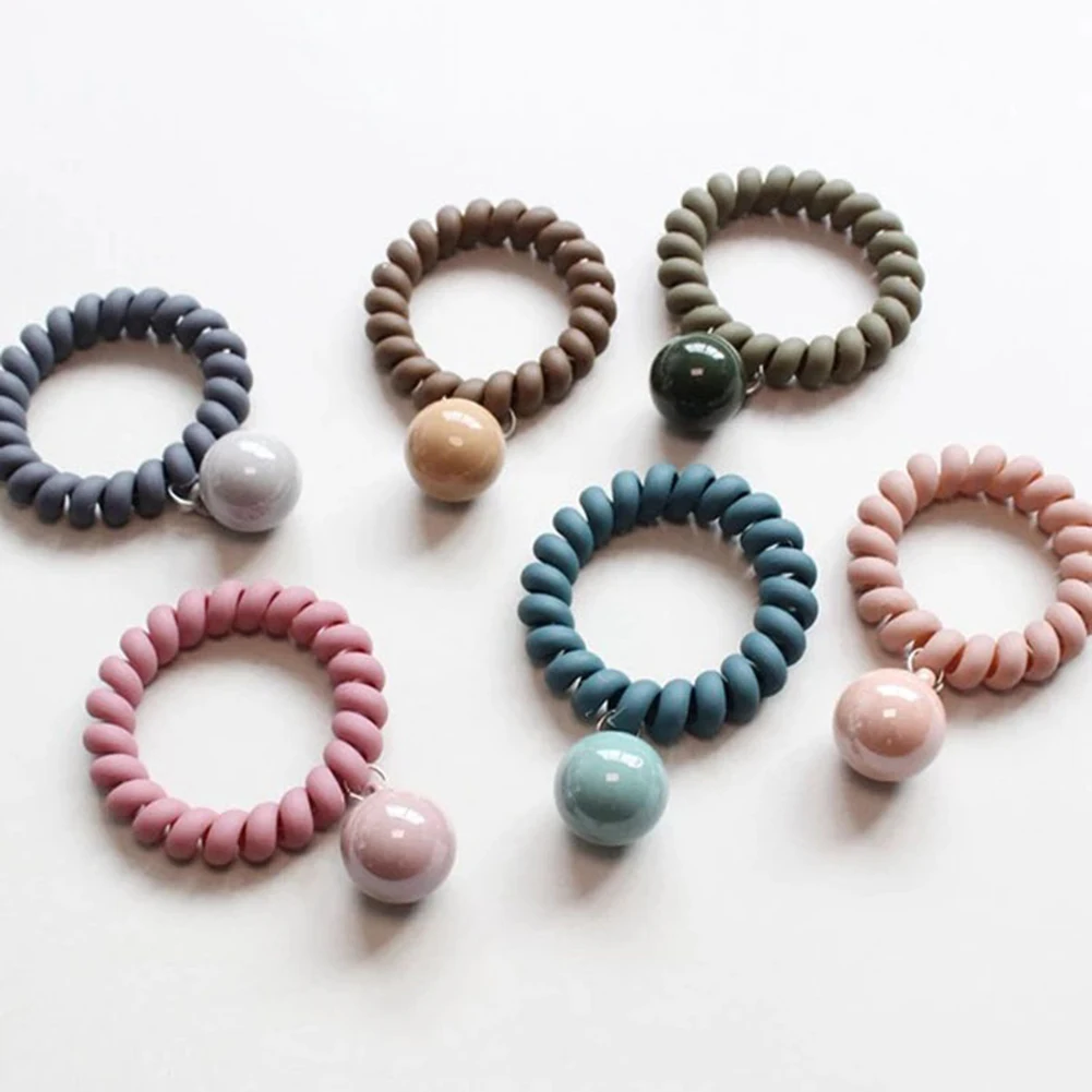 

Fashion Telephone Wire Hair Ties Donut Ponytail Hairstyle Gum Spiral Scrunchies new 2020 fashion Telephone Wire Hair Ties