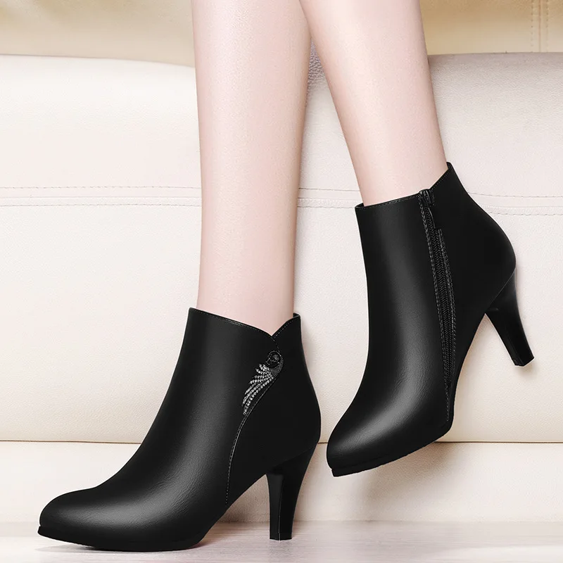 

Women's Pointed-Toe Short Boots Women's British-Style 2019 Autumn And Winter New Style Thick Bottomed Martin Boots Women's plus