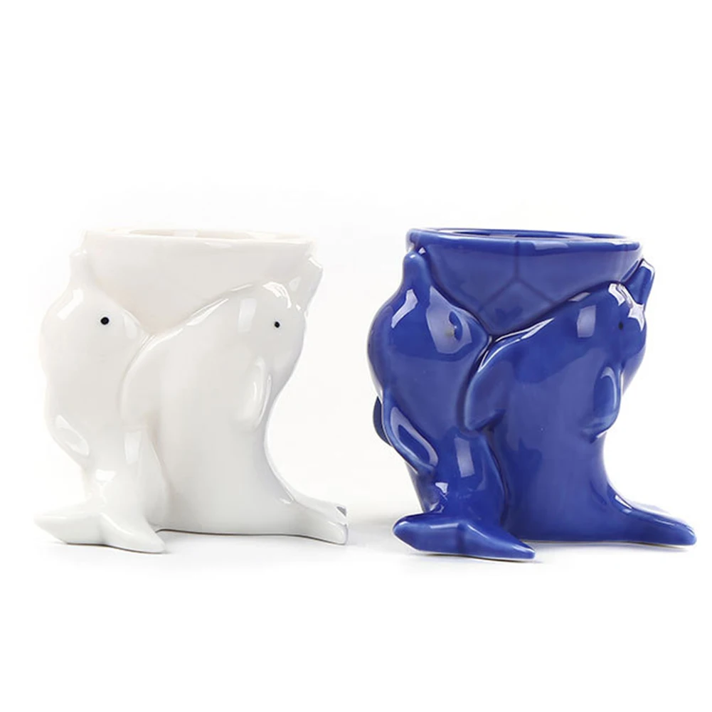 Crafts Cartoon Container Small Flower Pot Desktop Dolphin Garden Decor Ceramic Office Planter Home Succulents Plants Bonsai