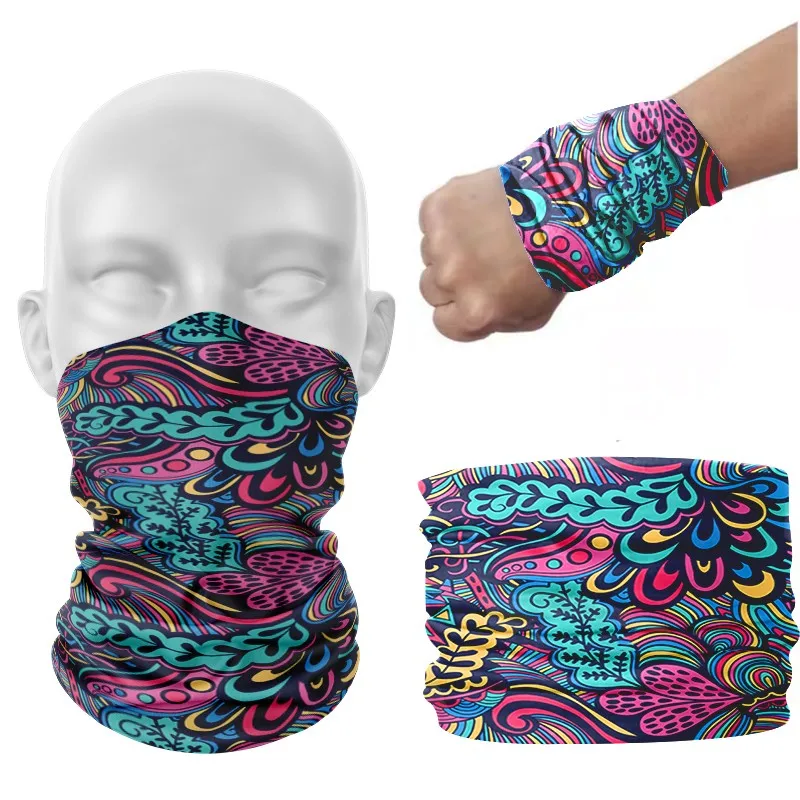 Colorful Printed Women Bandana Multifunctional Seamless Magic Neck Scarves Cycling Climbing Windproof Soft Elasticity Face Scarf | Спорт и