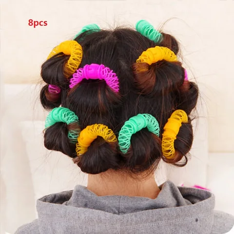 Hair Styling Donuts Hair Styling Roller Hairdress Plastic Bendy Soft Curler Spiral Curls Rollers DIY Hair Styling Tools