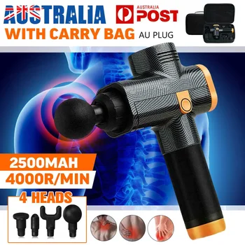 

NEW 20 Gear Speed Regulation 3600R/min Electric Percussive Massager Percussion Massage Gun Hand Held Therapy Device with 4 Heads