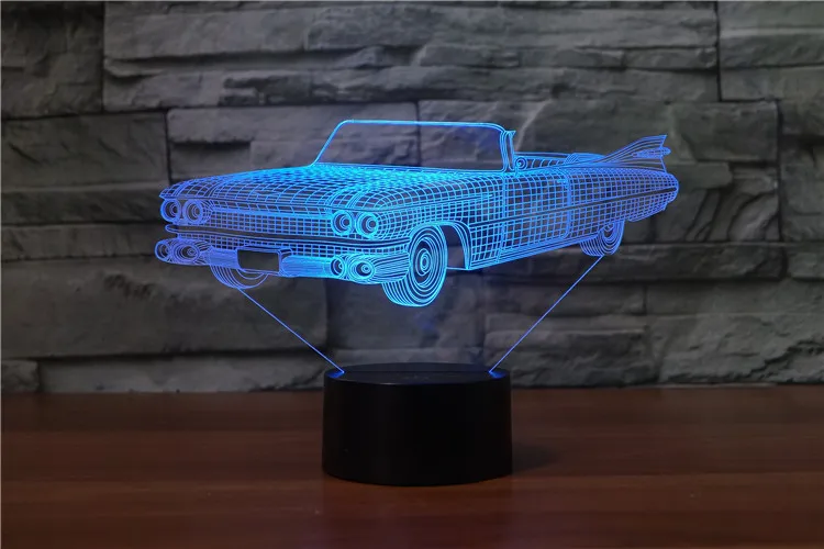 [Seven Neon] игрушечный автомобиль автобус винтажный автомобиль акриловая 7 цветов Настольная лампа 3D лампа Новинка Светодиодный Ночник светильник Сокол миллениума светильник