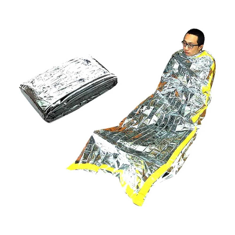 1 м x 2 м аварийный спальный мешок из фольги водонепроницаемый для выживания на открытом воздухе кемпинг термоспальный мешок на открытом