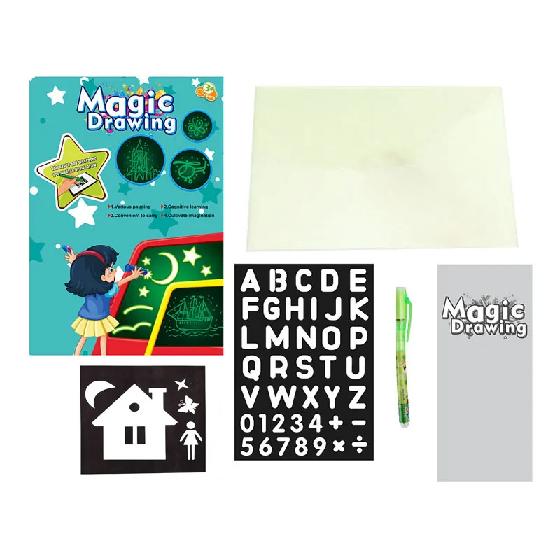 Лучший подарок на Рождество, забавный волшебный светильник для рисования, развивающая доска, детская игрушка на День Благодарения, A3, A4, A5 - Цвет: A4 English Version