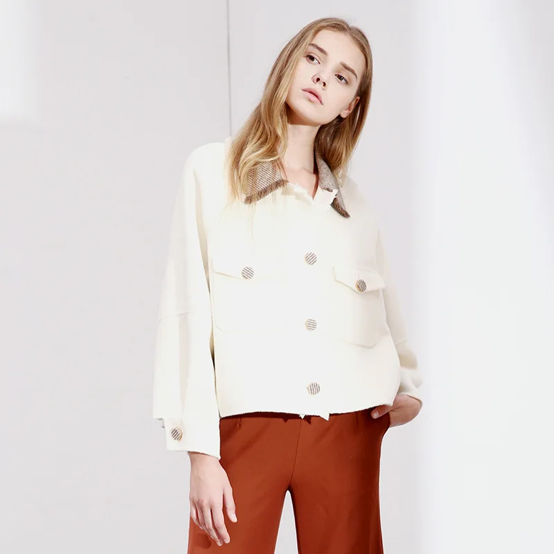 

European and American style 2019 autumn and winter new arrival women's short wool coat women's woolen jacket coat women 5W19800