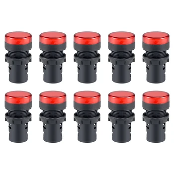 

uxcell 10Pcs AC 220V Indicator Lights, Red LED, Flush Panel Mount 7/8" 22mm