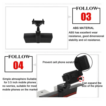 

Interior Phone Holder Black ABS Multi-functional Adjustable Abrasion resistance