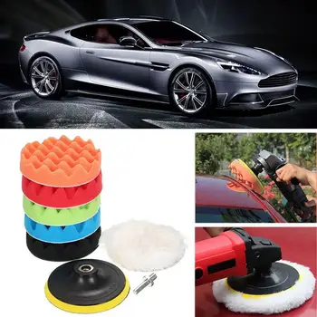 

Vehemo 4inch Polishing Foam Cleaning Tools Polishing Pad Waxing Set Buffing Sponge for Wheel Kit Multicolor Car