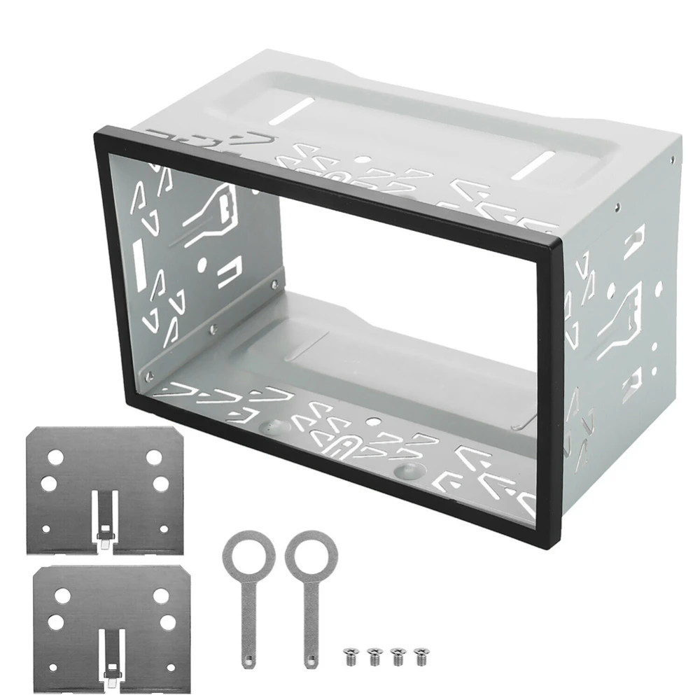 Kit de marco de DVD Universal, accesorios de caja de reproductor de automotriz, Hardware doble de 2 Din, marco de Fascia Radio estéreo para coche|Cubierta flexible de parachoques| -