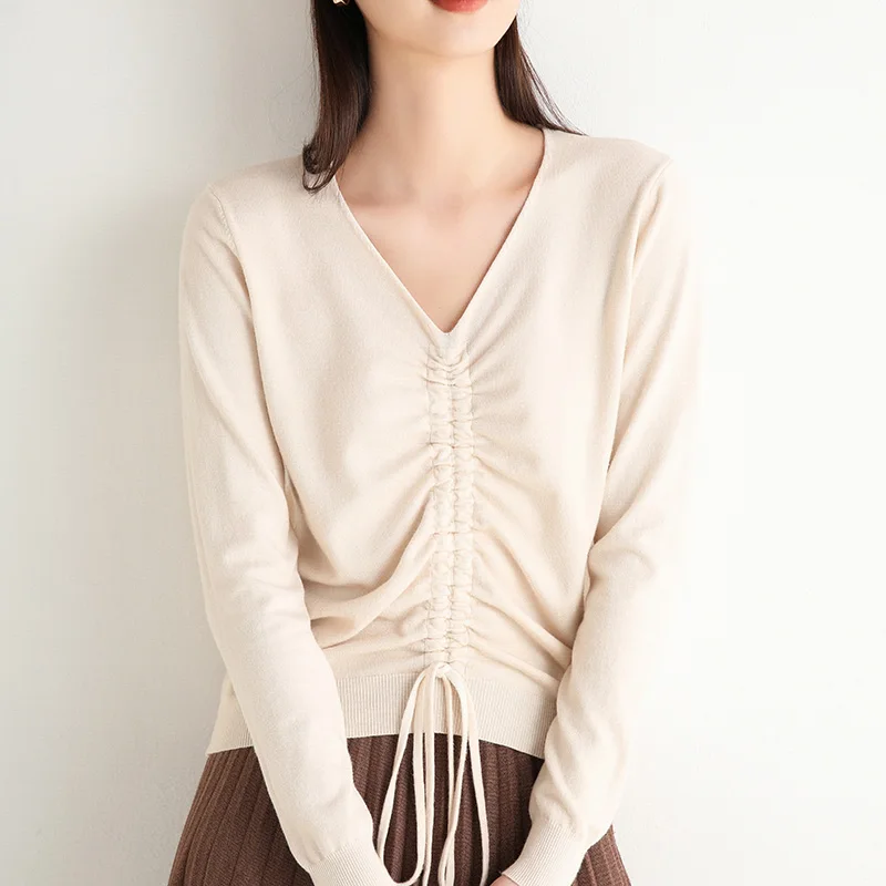 

adohon 2020 woman winter 100% Cashmere sweaters autumn knitted Pullovers High Quality Warm Female thickening V-neck