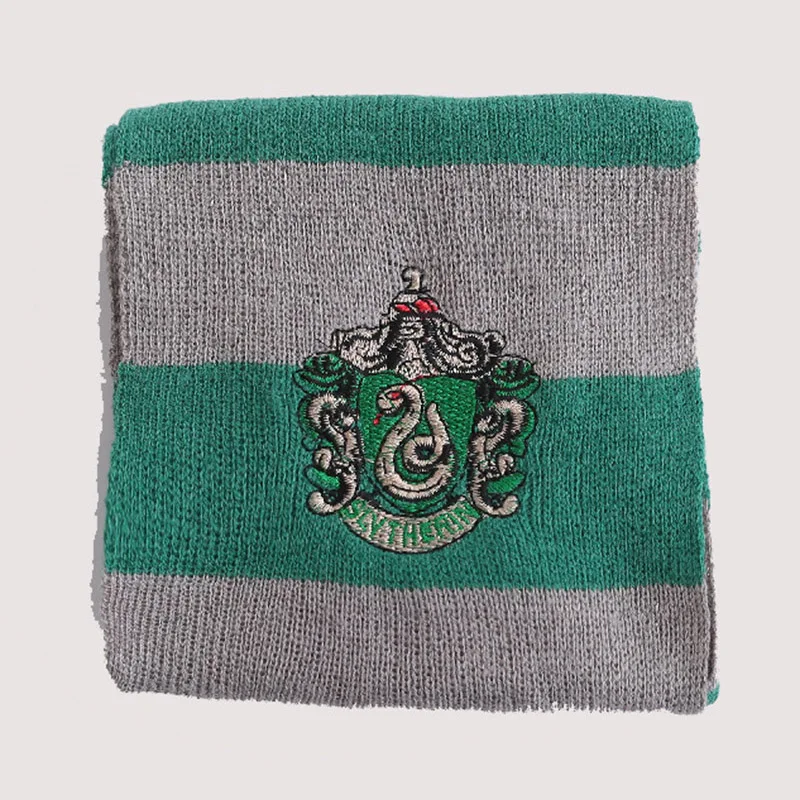 Slytherin Scarf 100 шт./лот) поттер шарф Косплей на Гриффиндор костюм Слизерин Ravenclaw Hufflepuf подарок на Хэллоуин Гермиона шарфы - Цвет: Slytherin Scarf