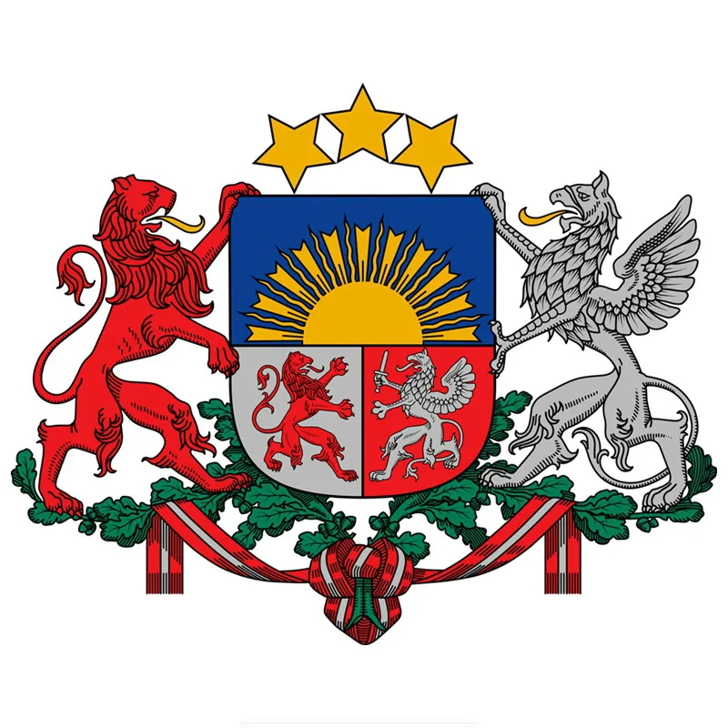 

Interesting Colorful Coat of Arms of Latvia Car Stickers Reflective Bumper Sunscreen Anti-UV Fashion Pvc17.5cm X 14cm