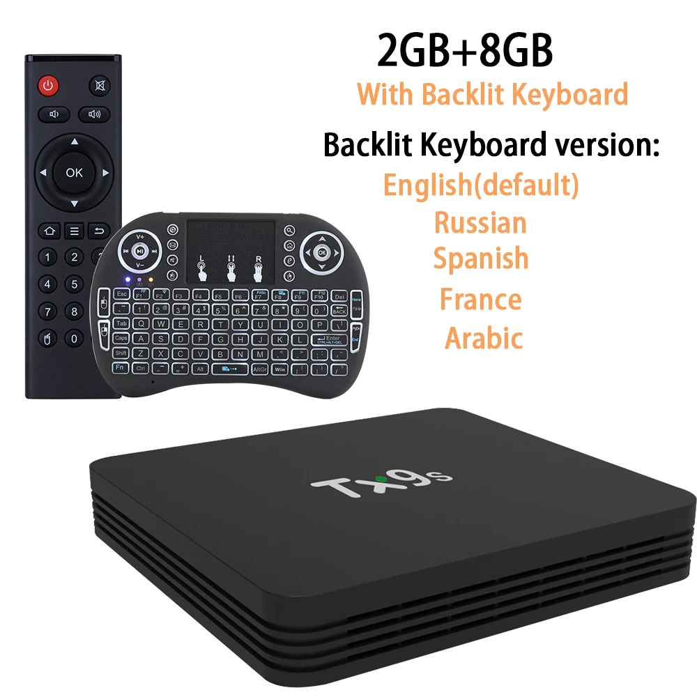 2G8Gkeyborad ТВ-приставка Amlogic S912 Android 9,0 T X 9s 2,4G Wifi 3D 4K Netflix Youtube Google Box Play Store быстрая приставка - Цвет: 2G8Gkeyborad