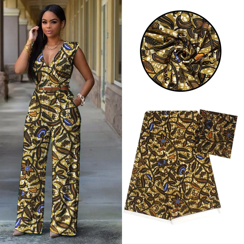 

LANLIUZHI African chiffon fabrics 2yards prints real silk fabric and 4yards chiffon fabric for dress wholesale ML9X01-ML9X11