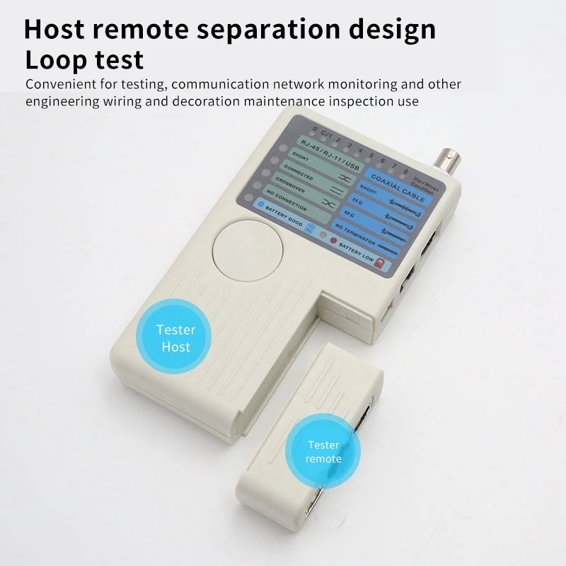 RJ11 RJ45 USB BNC LAN Network Cable Tester Remote LAN Cables Tracker Detector 4 in 1 Fast Tester Tool