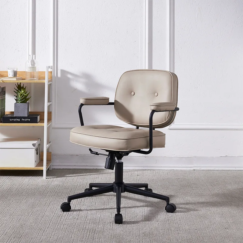 Description Picture 5 of itemRetro Nordic Computer Chair Ergonomic Comfortable Minimalist Backrest Armchair Lift Swivel Gaming Chair Leather Office Chair