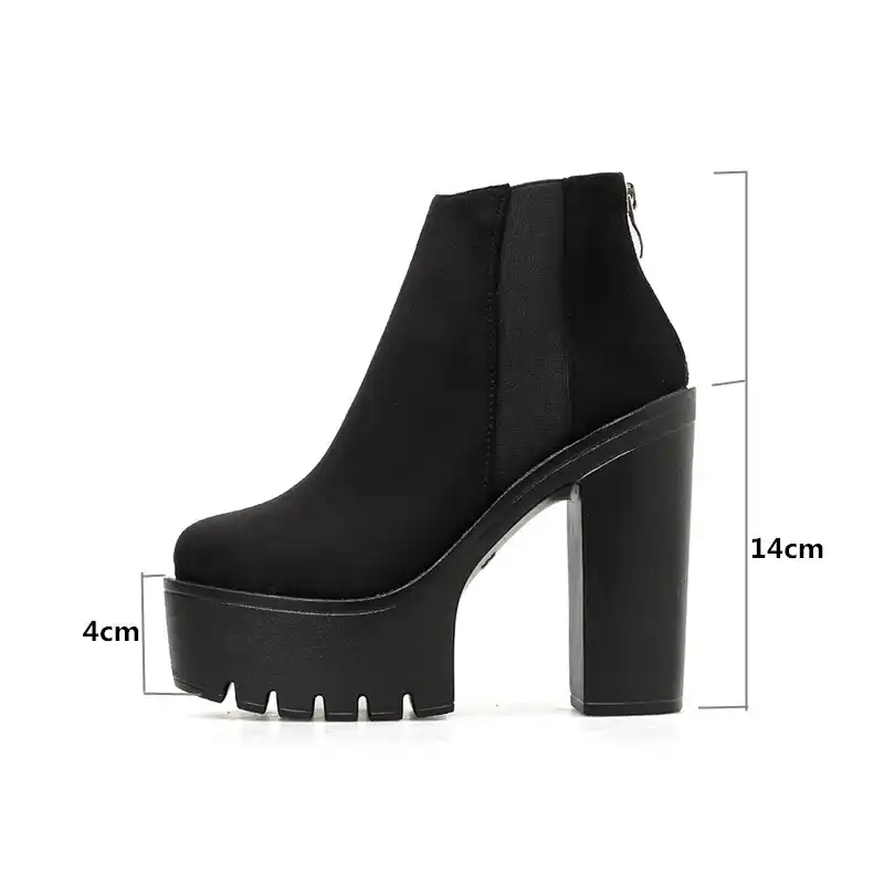 black suede platform boots