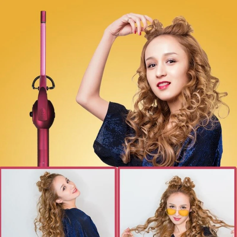 9mm Curling Iron Hair Waver Pear Flower Ceramic Curlers Wand Roller Beauty Salon