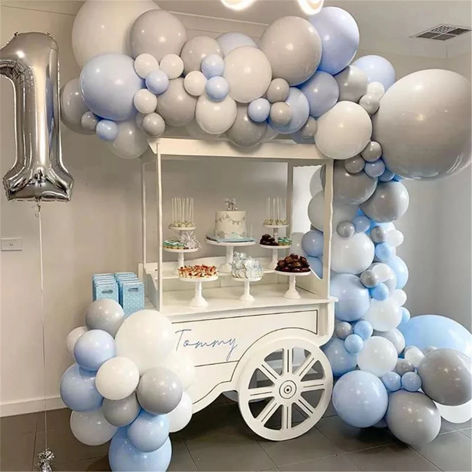 Kit Arc Guirlande De Ballons Bleu Blanc Gris Decoration Pour Fete Prenatale Mariage Fete Prenatale Anniversaire Mariage Aliexpress