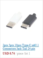 2pcs 5pcs 10pcs  Type-C usb3.1 Connectors Jack Tail 24 pin Male Plug Electric Terminals welding DIY data cable OGT accessories