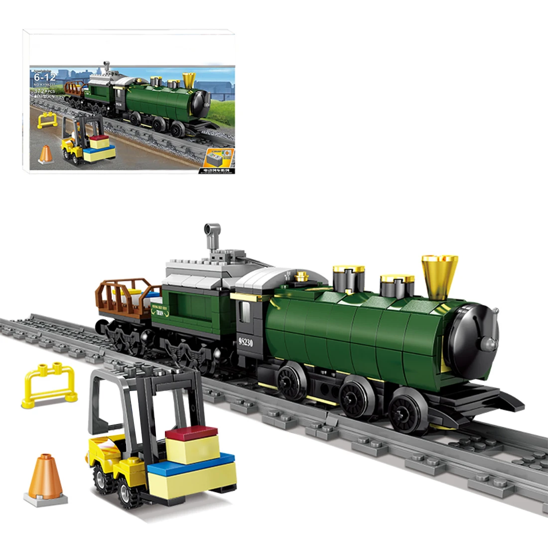 

372Pcs MOC City Train Electric Liberation Steam Train Bricks Educational Building Blocks Toy Gift - Circular Track