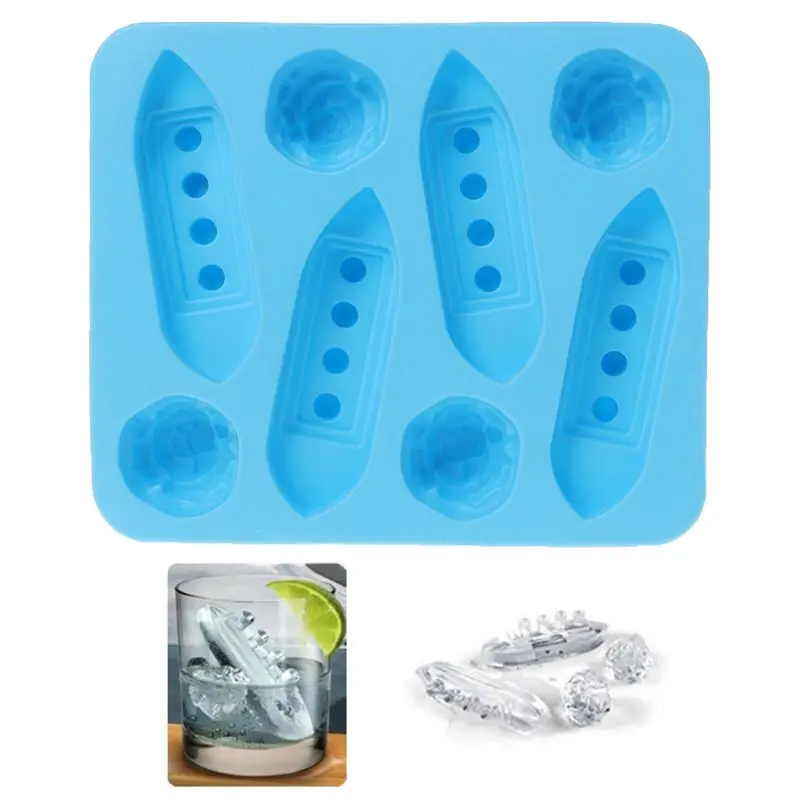

Silicone Ice Cube Trays Carving Mold Mould Maker Titanic Shaped For Party Drinks C42