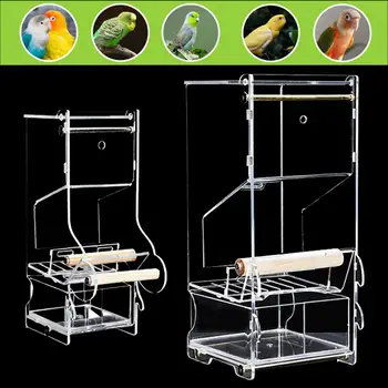 

Automatic Bird Feeder Transparent Parrot Canary Bird Feeding Box Bird Food Ontainer Feeding Devices Bird Cage Accessories