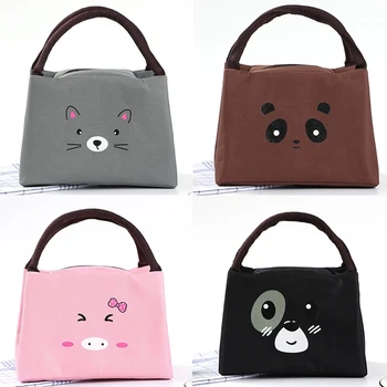 

Cartoon Pattern Cooler Lunch Box Portable Insulated Canvas Lunch Bag Thermal Food Picnic Lunch Bags For Women Kids