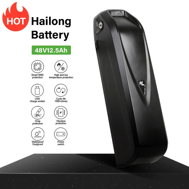 Hailong Ebike батарея 36В 48В 18650 литиевая с USB для электровелосипеда Velo электрика мотора