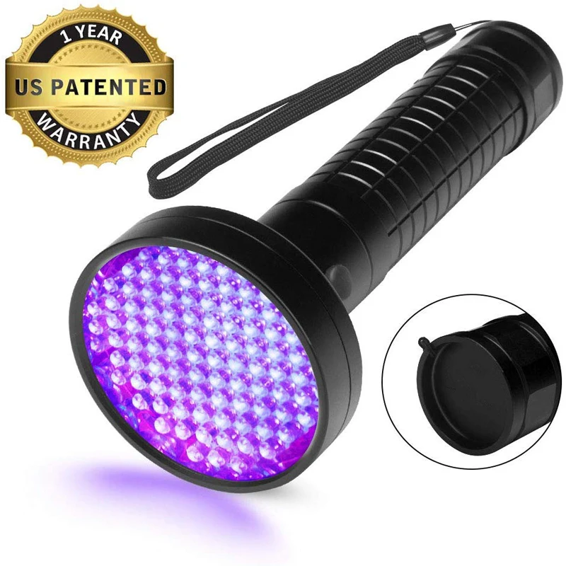 

UV Flashlight Black Light 100 LED 395 nM Ultraviolet Blacklight Flashlights Detector for Dog Urine, Pet Stains and Bed Bug, Ma