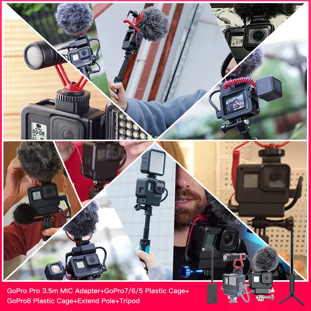 GoPro Pro 3 5 мм Mic адаптер для HERO 8 7 6 Black Hero Session AAMIC-001 Go официальный оригинальный