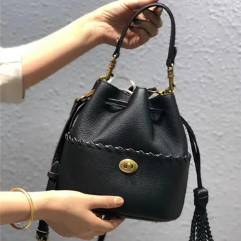 

new fashion handbag for women luxury bucket bag, handbag women bag designer shoulder bags for women Cow genuine leather