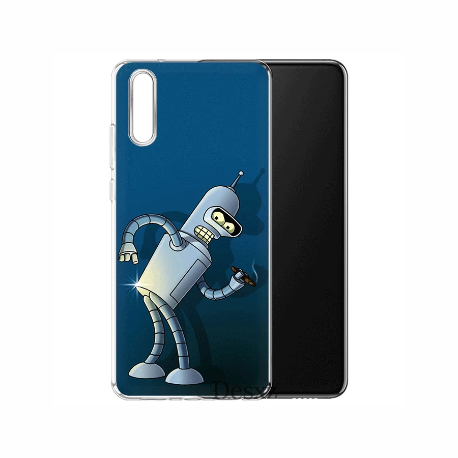 Чехол для телефона для Huawei Honor 6a 6C 7A 8 8X8 9 9X10 вид 20 Lite рro играть в твердом переплете Футурама Бендер Прохладный