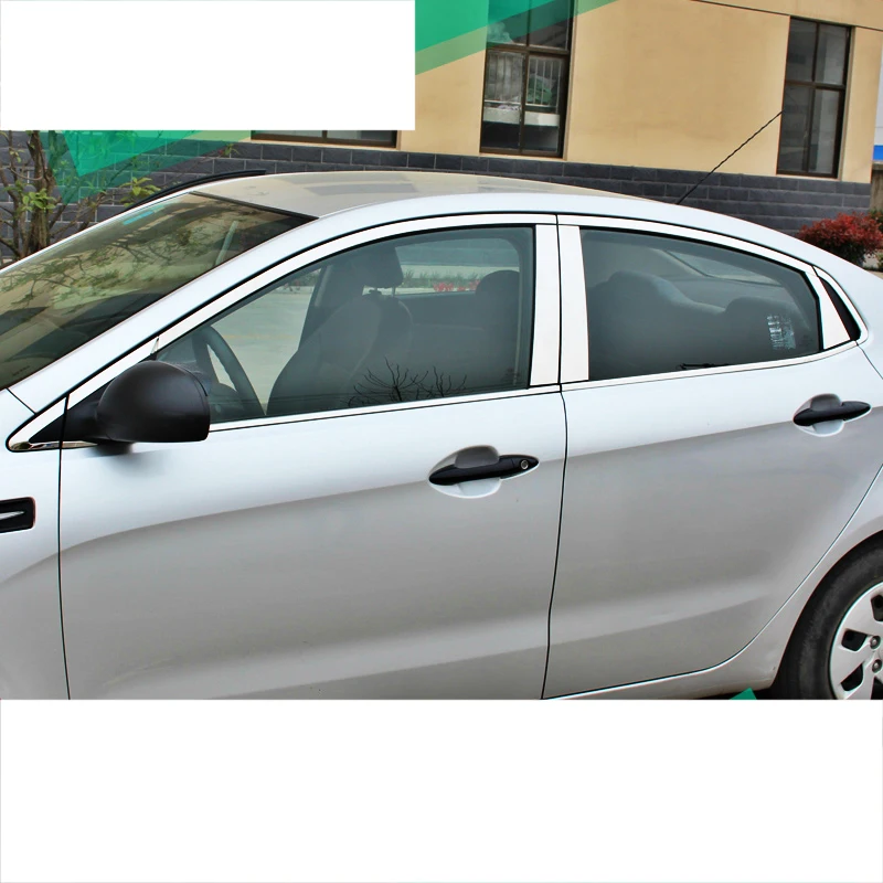 Lsrtw2017 отделка окна автомобиля из нержавеющей стали для kia rio 2012 2013 2014 2015 2016 k2